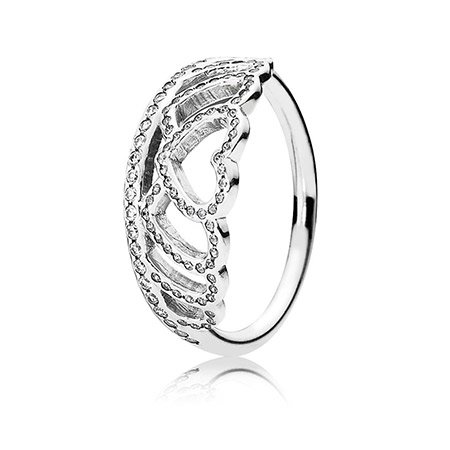 Каблучка Pandora Тіара з сердець 190958CZ