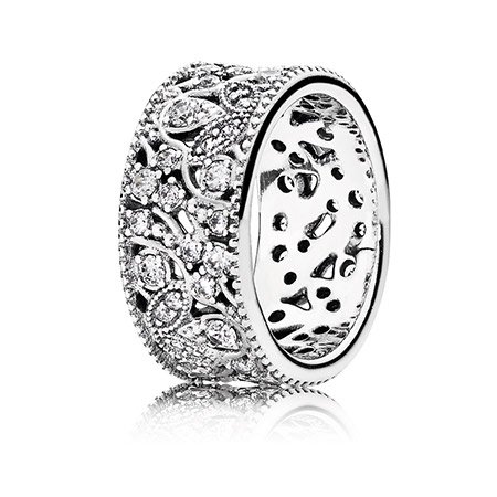 Каблучка Pandora Мерехтливе листя 190965CZ