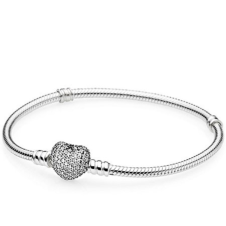Браслет Pandora із застібкою у вигляді серця Pave 590727CZ