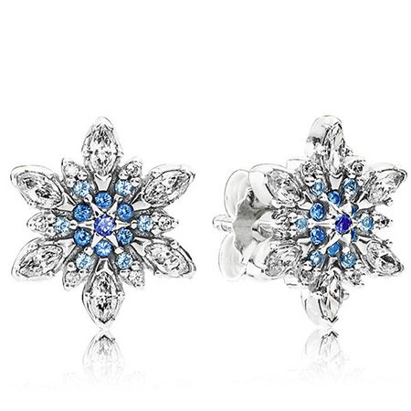 Сережки Pandora Блискуча сніжинка 290590NBLMX
