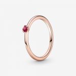 Каблучка Rose Солітер з червоним каменем