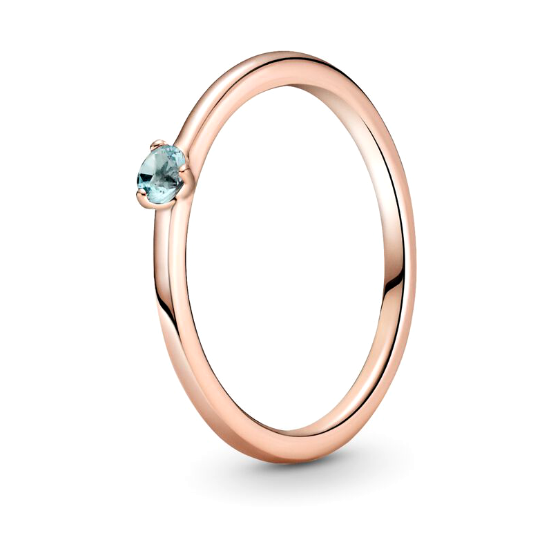 Каблучка Rose Солітер з блакитним каменем 189259C02