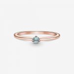 Каблучка Rose Солітер з блакитним каменем