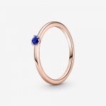 Каблучка Rose Солітер з синім каменем