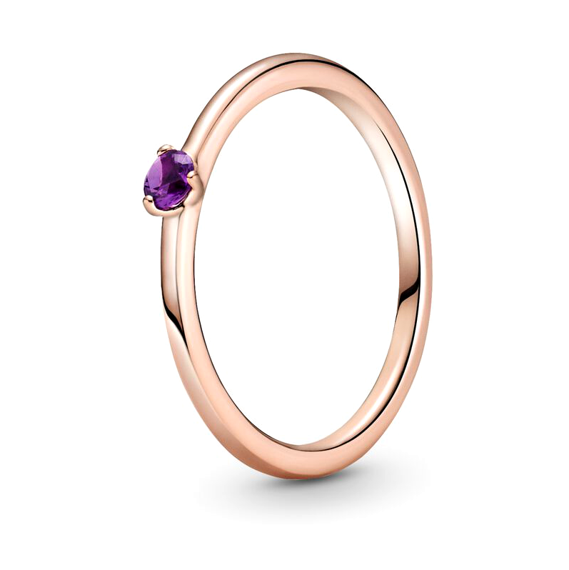 Каблучка Rose Солітер з пурпурним каменем 189259C06