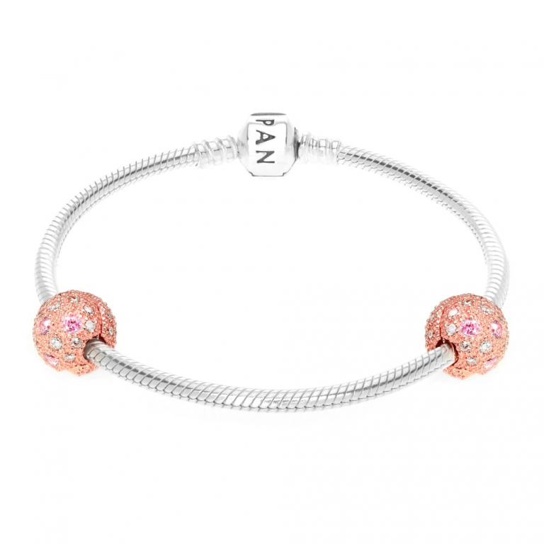 Клипса Pandora Rose Розовые космические звезды