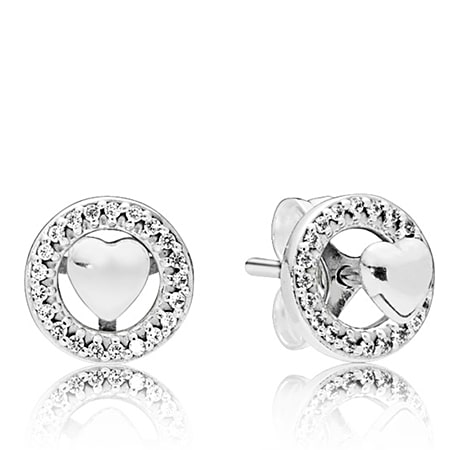 Серьги Сердца Pandora навсегда 297709CZ