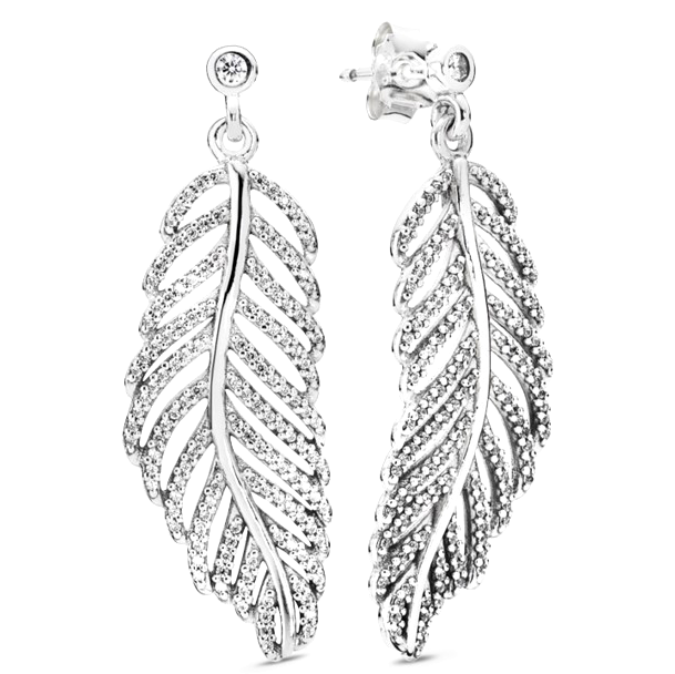 Серьги Сверкающие перья 290584CZ