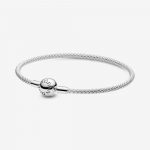 Серебряный плетеный браслет Pandora