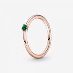 Кольцо Rose Солитер с зеленым камнем