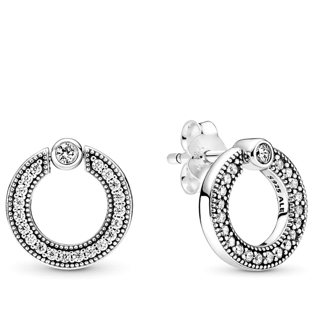 Серьги двусторонние с логотипом Пандора 299486C01